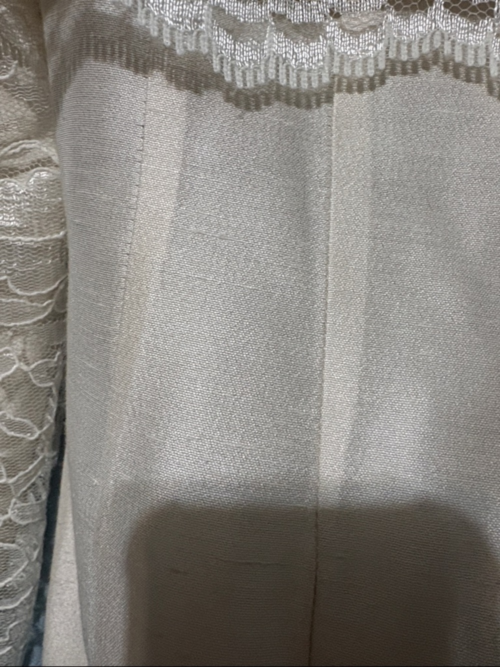 Leslie Fay Cream size 10 Lace Pearl Vintage Bride Bridal Era Dress little white - Picture 10 of 10